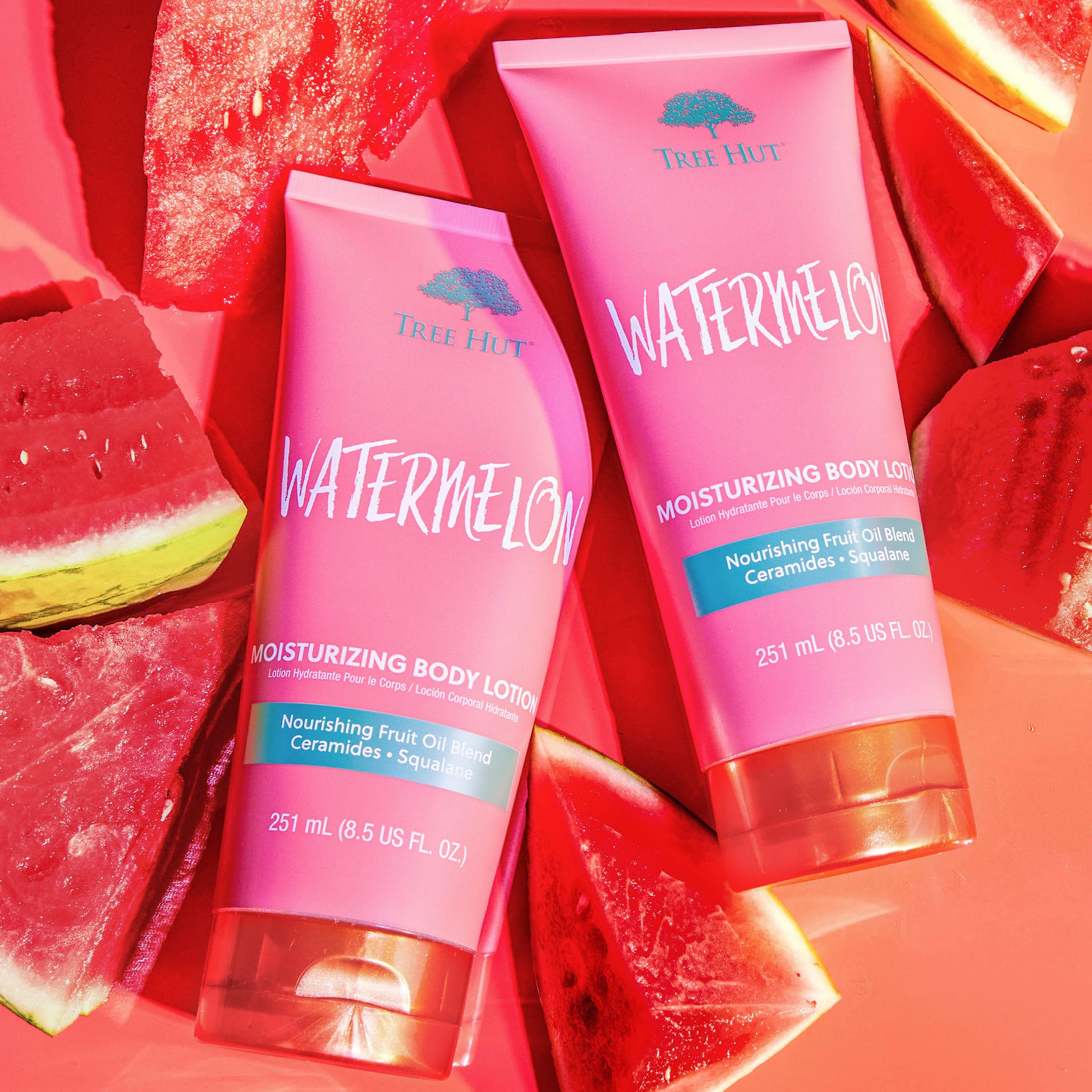 Tree Hut Watermelon Moisturizing Body Lotion | Ceramide and Squalene Formula Helps Protect Skin | Long-lasting Hydration Leaves Skin Feeling Soft & Moisturized | 8.5 fl oz.